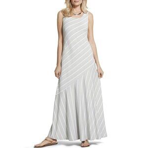 Chico's Maxi Dress Size 0 S/4 Stretch‎ Metallic Shimmer Striped Sleeveless Grey